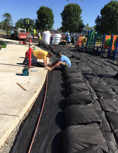 The SMARTE Bag Substrate Crew installing Smarte Bag Substrate Installation